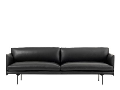 Outline Sofa, Dreisitzer, Leder schwarz