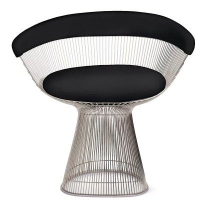 Platner Armlehnsessel, Leder Volo, Black