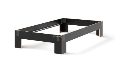 Tagedieb Bett, 120 x 220 cm, Ohne Kopfteil, FU (Sperrholz, Birke) schwarz, Anthrazitgrau, Ohne Lattenrost