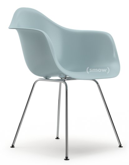 Eames Plastic Armchair RE DAX, Eisgrau, Ohne Polsterung, Ohne Polsterung, Standardhöhe - 43 cm, Verchromt