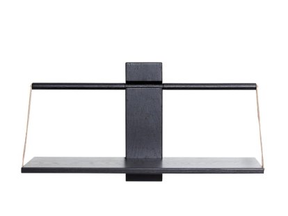 Wood Wall Wandregal, L (60 x 25 x 32 cm), Schwarz