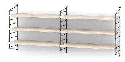 String System Wandregal M, 20 cm, Schwarz, Eschefurnier