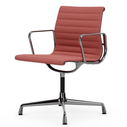 Aluminium Chair EA 103 / EA 104, EA 103 - nicht drehbar, Poppy red / elfenbein, Poliert