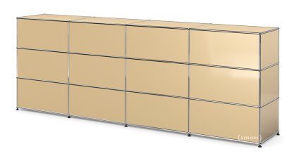 USM Haller Theke Typ 1, USM beige, 300 cm (4 Elemente), 50 cm