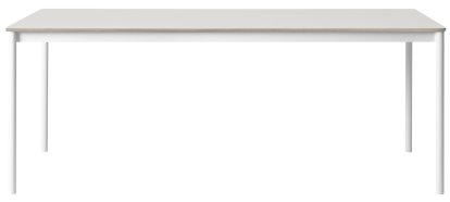 Base Tisch, L 190 x B 85 cm, Laminat weiß mit Sperrholzkante, Weiß