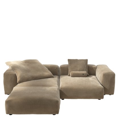 Vetsak Sofa Set 3, Cord velours - Sand, Mit Kissen