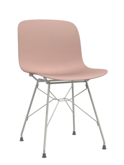 Troy Stuhl, Rosa, Weiß lackiert