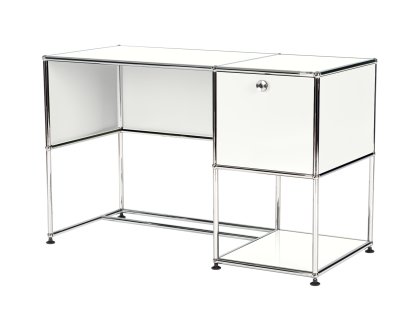 USM Haller Home Office Schreibtisch, Reinweiß RAL 9010, Ohne Kabeldurchlass