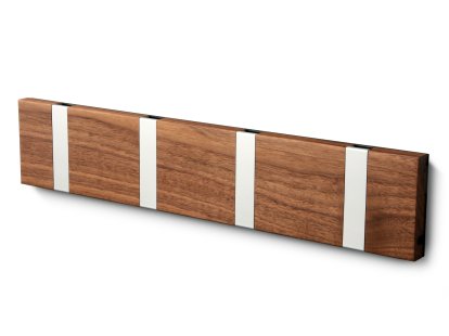 Knax, 4 Haken, Aluminium, Walnuss geölt