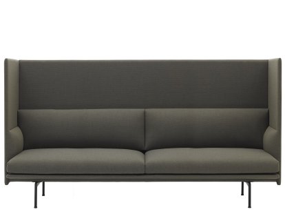 Outline Highback Sofa, Dreisitzer, Stoff Fiord 961 - Greyish-green