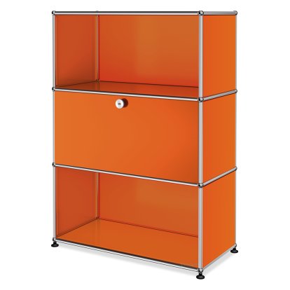 USM Haller Highboard M mit 1 Klappe, Reinorange RAL 2004