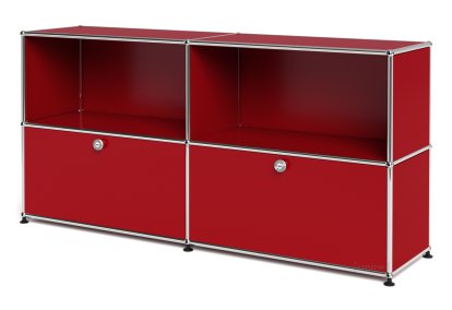 USM Haller Sideboard L mit 2 Klappen, USM rubinrot