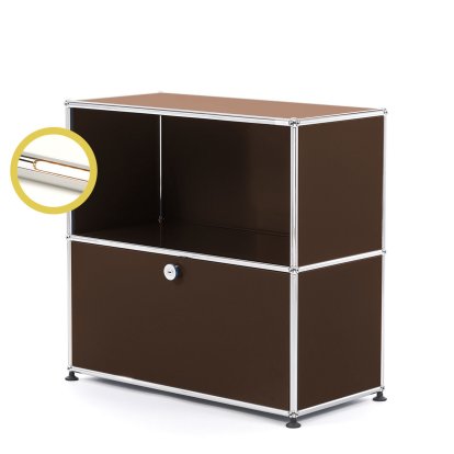 USM Haller E Sideboard M mit Fachbeleuchtung, USM braun, Warmweiß