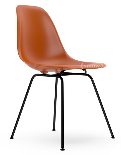 Eames Plastic Side Chair RE DSX, Rostorange, Ohne Polsterung, Ohne Polsterung, Standardhöhe - 43 cm, Beschichtet basic dark