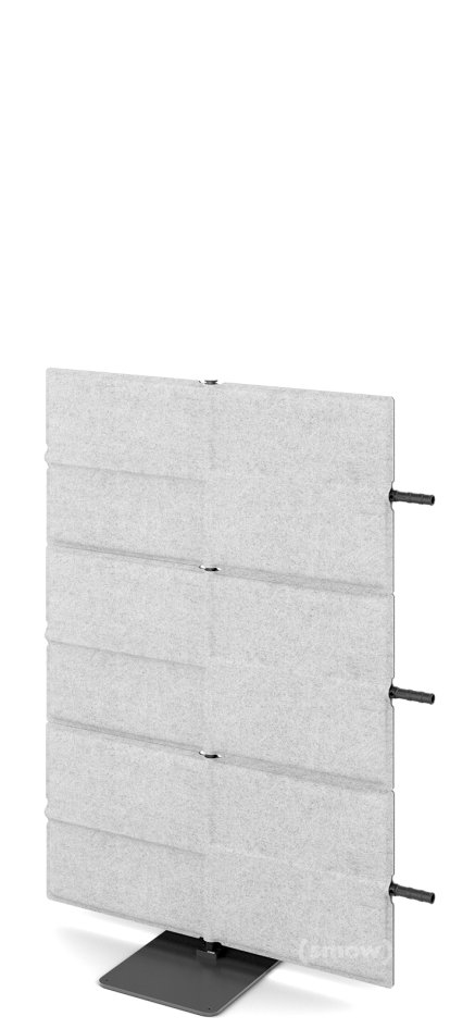 USM Privacy Panels Akustikwand Anbauelement, Mit Panelverbinder (für gerade Wand), 1,09 m (3 Elemente), Hellgrau