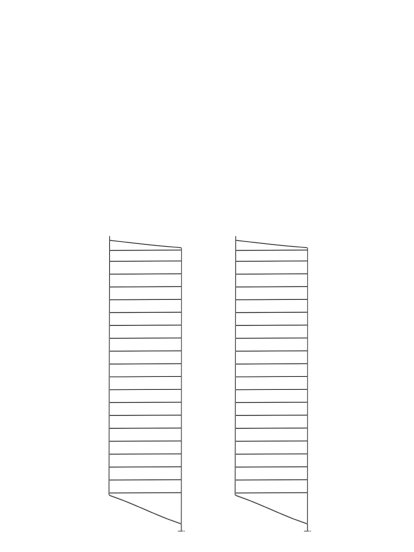 String System Bodenleiter, 2er Set, 115 x 30 cm, Dunkelgrau