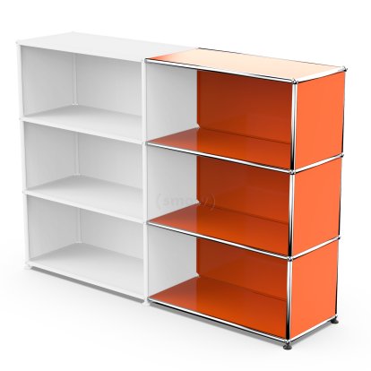 USM Haller Anbaupaket Horizontal 3, Reinorange RAL 2004, 35 cm