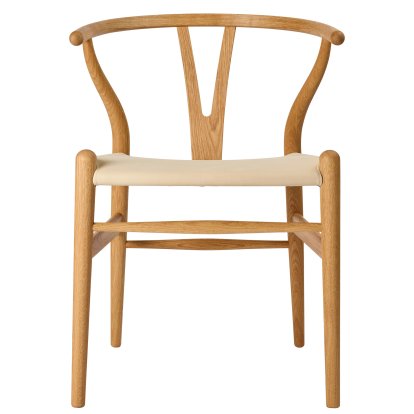 CH24P Wishbone Chair Leder, Eiche geölt, Terra Sand 20364