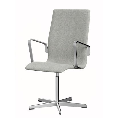 Oxford Bürodrehstuhl, Mit Armlehnen, Mittelhoher Rücken, Standfuß, Hallingdal 65, 110 - White/grey