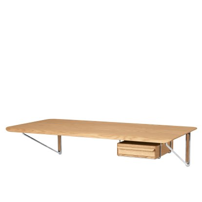 AB019 Wandschreibtisch, Eiche geölt, Mit Schubfach Eiche geölt, rechts