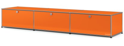 USM Haller Lowboard XL, individualisierbar, Reinorange RAL 2004, Mit 3 Klappen, 50 cm