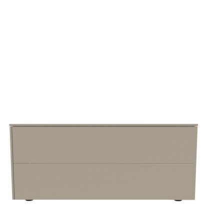 Aventa Sideboard mit Schubkasten, 120 cm, 2 Höhenraster, Melamin steingrau, Kunststoffgleiter