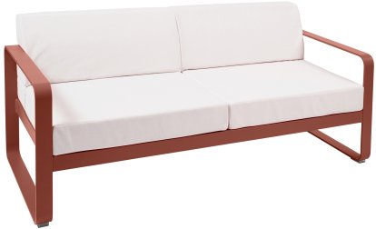 Bellevie 2-Sitzer-Sofa, Grauweiß, Ockerrot