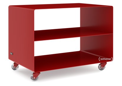 Rollwagen R 103, Einfarbig, Rubinrot (RAL 3003), Transparentrollen