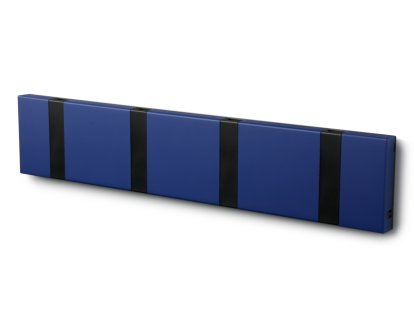 Knax, 4 Haken, schwarz, MDF saphirblau lackiert
