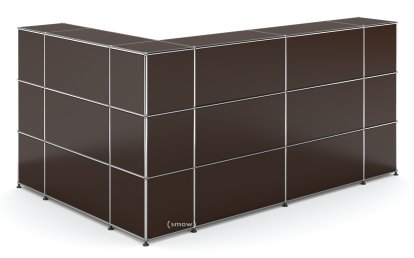 USM Haller Theke Typ 4, USM braun, Ecke geschlossen